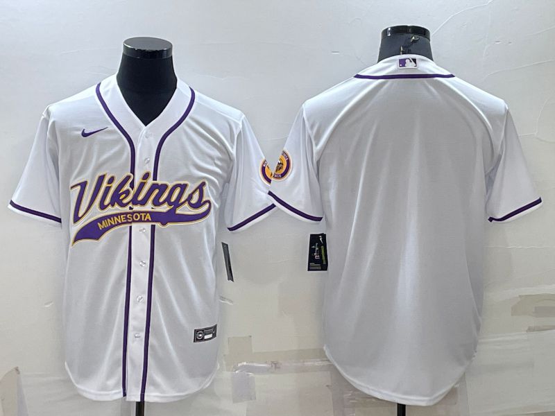 Men Minnesota Vikings Blank White 2022 Nike Co branded NFL Jerseys